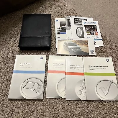 2015 VW VOLKSWAGEN TIGUAN OWNERS MANUAL KIT W/ NAVIGATION MANUAL &Leather Holder • $24.99