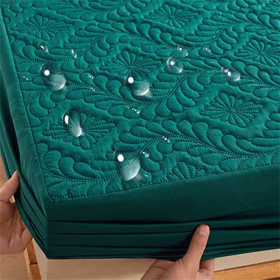 Waterproof Mattress Pad Cover Protector Quilted Fitted King Queen Full Twin Size • $36.76