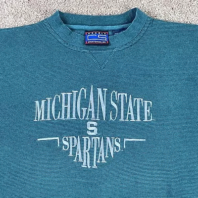 Vtg Michigan State Spartans Mens Sweater Crable Sportswear Embroidered Medium • $24.99