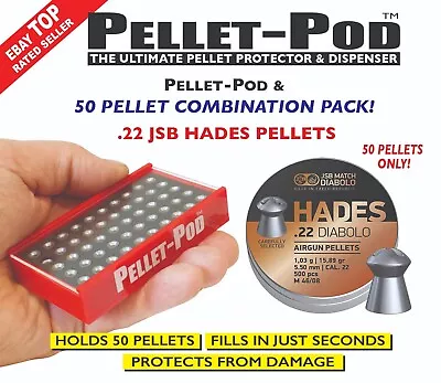 PELLET-POD .22 JSB HADES PELLET COMBO - Airgun Pellet Case Holder Box Pouch Bag • £15.95