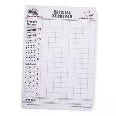  Mexican Train And Chicken Foot Dominoes Scorepad/Scoring Sheets (8.2 60 Sheets • $9.29