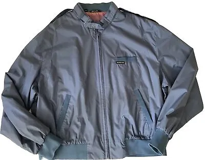 Vintage Members Only Windbreaker Jacket Mens Size XXL Large Blue Gray Lined 2XL • $52