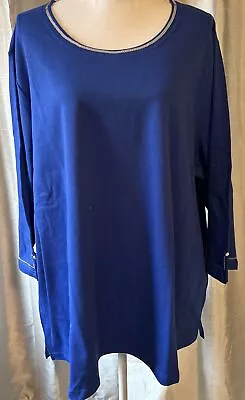 Quacker Factory 3x New Without Tags  Blue  3/4 Sleeve Top Size 3X • $19