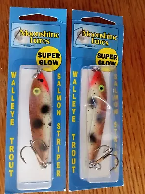 Moonshine Lures Super Glow Shiver Spoon Whitefish 1 Oz Goby • $22