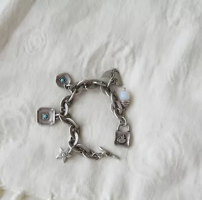 DANON Charm Bracelet Silver Tone Toggle Fastener - Nature Charms • £15