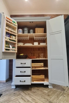 £559 • Buy ❤kitchen Larder,cupboard With Spice Rack Shelves, Drawers Solid Pine Amazing!