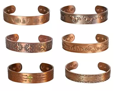 Pure Copper Magnetic Bracelet - Arthritis Pain Therapy Energy 15mm Cuff Bangle • $14.99