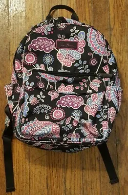 Vera Bradley Campus Backpack Plum Crazy Purple Paisley Floral School Travel  • $51.29