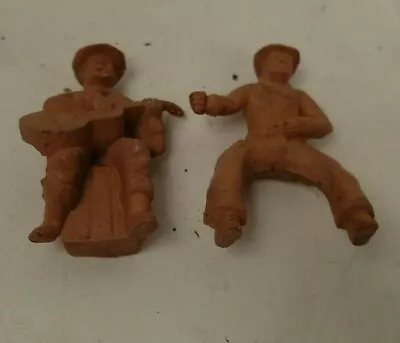 Chubby Cowboys Marx 1950s Figures Western Town Ranch Guitar Player Horse Rider  • $19.99