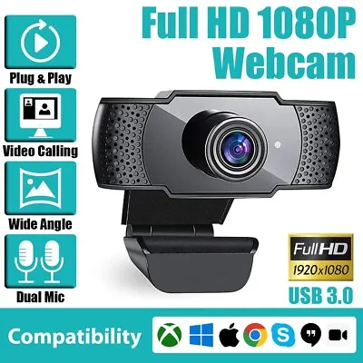 1080P Full HD Web Camera Auto Focusing Webcam Microphone For PC Laptop Desktop • $13.79