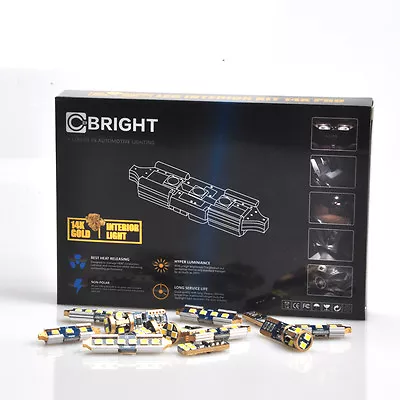 $27.99 • Buy 9x White Interior LED Lights Package Kit For Nissan Juke 2011+ 14K Gold Plate