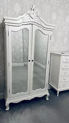 £102 • Buy White French Style Wardrobe With Mirrored Doors