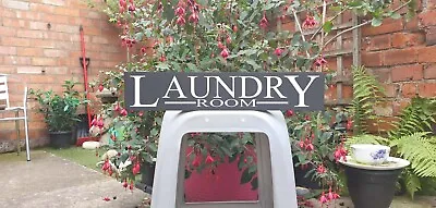 Laundry Room Sign Hand Painted Vintage Old Style Traditional Wooden Sign • £14.95