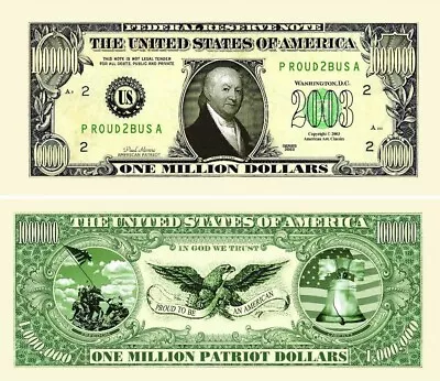 (100) Patriot Million Dollar Bills • $23.94