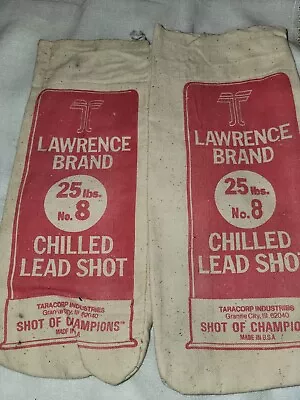 2 BAGS ONLY: Lawrence Brand 25 Lbs No. 8 Chilled Lead Shot Canvas Bag TARACORP • $24.99
