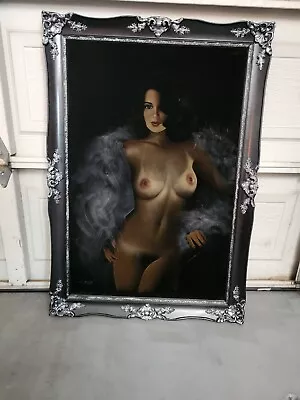 Vintage Nude Woman Velvet Painting. 41x29 Inches Amazing Condition. Pick Up Only • $900