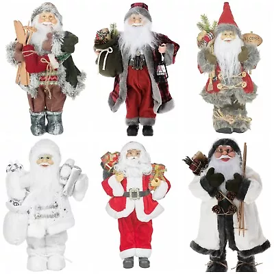 30cm Father Christmas Santa Standing Ornament Realistic Figure Xmas Decoration • £19.95