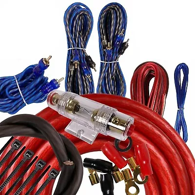 Complete 5 Channels 2500W 4 Gauge Amplifier Installation Wiring Kit Amp PK2 Red • $38.99