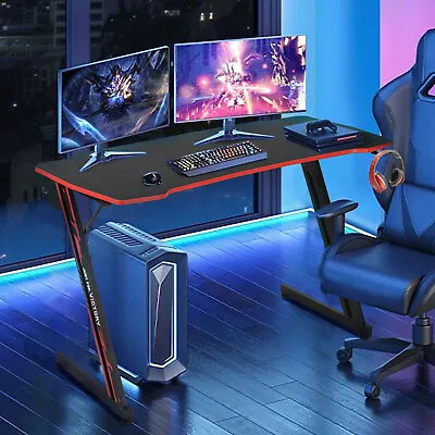 47  Gaming Desk PC Computer Table Office Home Ergonomic Z Shaped Table W/ Hook • $57.99