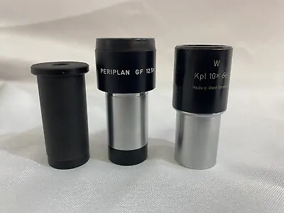 Lot Of 3 Microscope Eyepieces Various Magnifications 5X10X12.5X Clear Optics • $59.98
