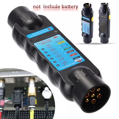 7 Pin Towing Trailer Tow Bar Socket Caravan Light Wiring Circuit Adapter Tester • £8.97