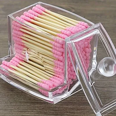 Cotton Swab Holder Transparent Storage For Cotton Pads & Swabs/Organiser Box • £2.39