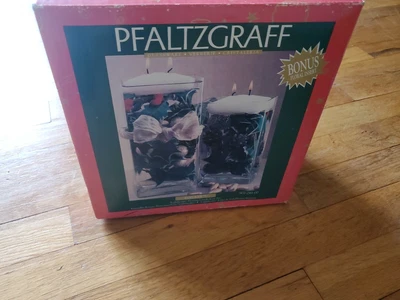 $13.95 • Buy NEW Pfaltzgraff Galaxy Light Beams 2 FLOATING CANDLE VASES Holly Floral Inserts
