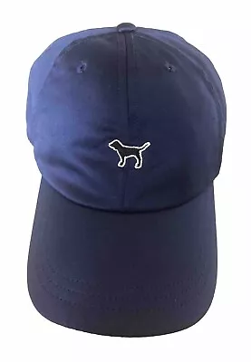 Victoria’s Secret PINK Baseball Cap Navy Blue W/ Embroidered Dog Logo Adjustable • $10