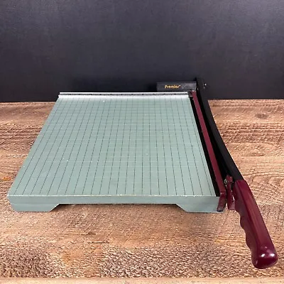 Vintage Premier W12A 13  X 13  Guillotine Paper Cutter With Rubber Handle Grip • $89