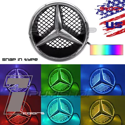 Sport Car Led Front Grille Emblem Logo Lights For Mercedes Benz C Class Colorful • $59.99