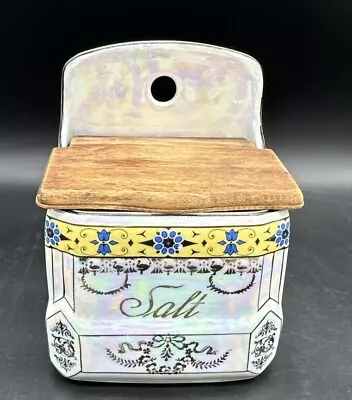 Vintage Victoria Czechoslovakia Salt Luster Ware Container • $26.25