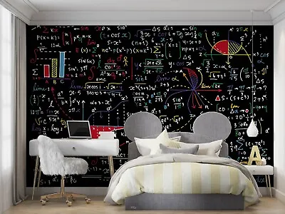 3D Blackboard Math Problem Wall Murals Wallpaper Murals Wall Sticker Wall 10 • $128.71