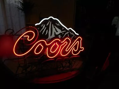 Vintage Coors Light Double Stroke Neon Light Sign 39  Long X 29: Tall X 5.5: D • $159.78