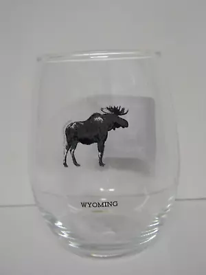 New Demdaco Stemless Wine Glass Wyoming Souvenirs 16 Oz. Moose Wildlife • $16.16