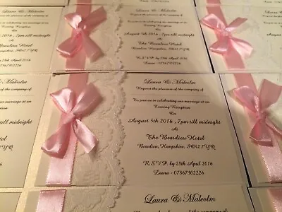 Handmade Lace Personalised Wedding Invitations • £1.50