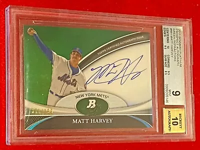 MATT HARVEY 2011 Bowman Platinum Green Autograph Refractors BGS 9 (ORIOLES AUTO) • $29.99