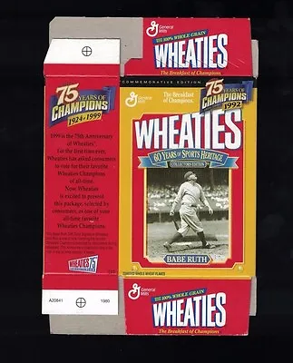 Babe Ruth  Mini Wheaties Box (Flat) Commemorative Box Unused • $1.99