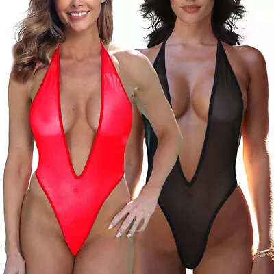 Women Sexy Mesh Bikini Set G-String Micro Thong Swimwear Lingerie Swimsuit Gifts • £5.17