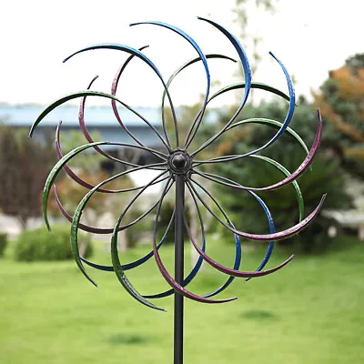 79  Metal Kinetic Rainbow Windmill Decorative Wind Spinner Outdoor Garden Lawn • $27.98