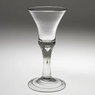18th Century Plain Stem Wine Glass With Folded Foot C1745 • £124.60