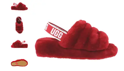 UGG Fluff Yeah Red Ribbon Slide Slipper Women's US Sizes 5-11/NEW!!! • $89.95