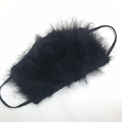 Black Monster Fur Face Mask Cat Halloween Costume Animal Fuzzy Dog Bear Mens Psy • $18