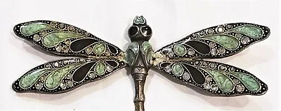 £113.17 • Buy Huge 1980s Vintage Dragonfly Brooch Enamel La Vie Parisienne France C Popesco