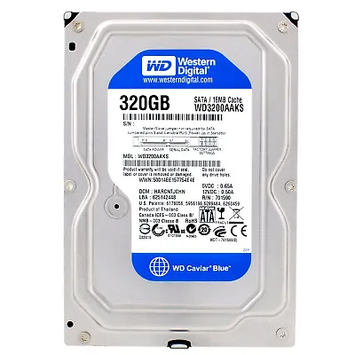 Hard Drive Western Digital 320GB WD3200AAKS 7200U/Min SATA II 16MB 35   Inch • £42.38