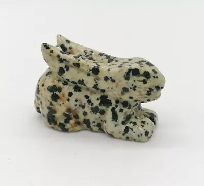 Dalmatian Jasper Hare Bunny Rabbit Animal Crystal Carving - 30g Gemstone Wicca • £9.99