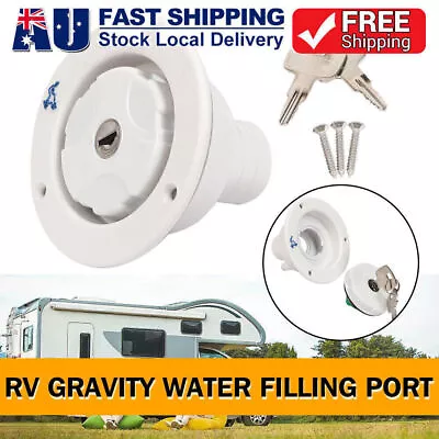 For Caravan Motorhome RV Car Fresh Water Lock Inlet Hatch Filler Cap Tank White • $27.07