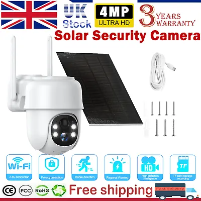 360° Wireless Security Camera PTZ WiFi IP Solar Powered Energy CCTV Home Outdoor • £43.99
