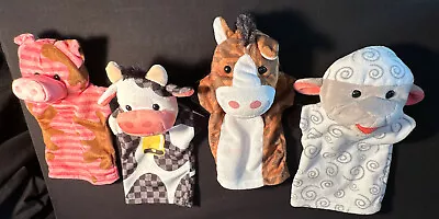 Melissa & Doug Set Of 4 Farm Friends Hand Puppets Horse Cow Lamb Pig • $13