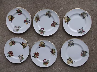 6 X Tea Plates Decorative Fish/Food Theme Pall Mall Ware & L P H Ware.Bone China • £12