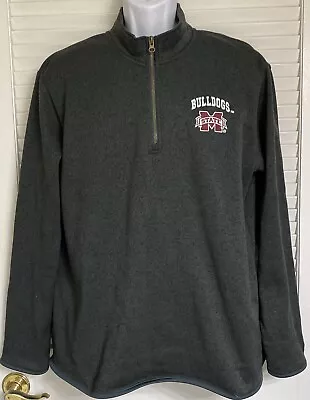 Men Mississippi State Bulldogs Champion 1/4 Zip Pullover Sweater Large Charcoal • $18.99